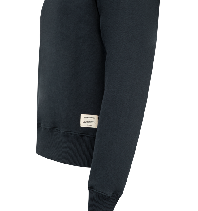 Image 3 of 3 - GREY - MERZ B. SCHWANEN Basic Sweatshirt featuring raglan sleeves, relaxed fit, classic crew neck, ribbed hem, triangle inserts under arms and printed canvas label. 100% cotton.  