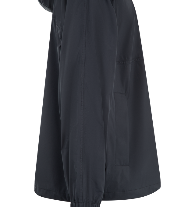 Image 3 of 3 - BLUE - Bottega Veneta Mens Technical Hooded Blouson is crafted from lightweight technical fabric. Features a relaxed fit, adjustable hood, front zip closure, and side pockets. Main Material: Technical Fabric. Made in Italy. 
