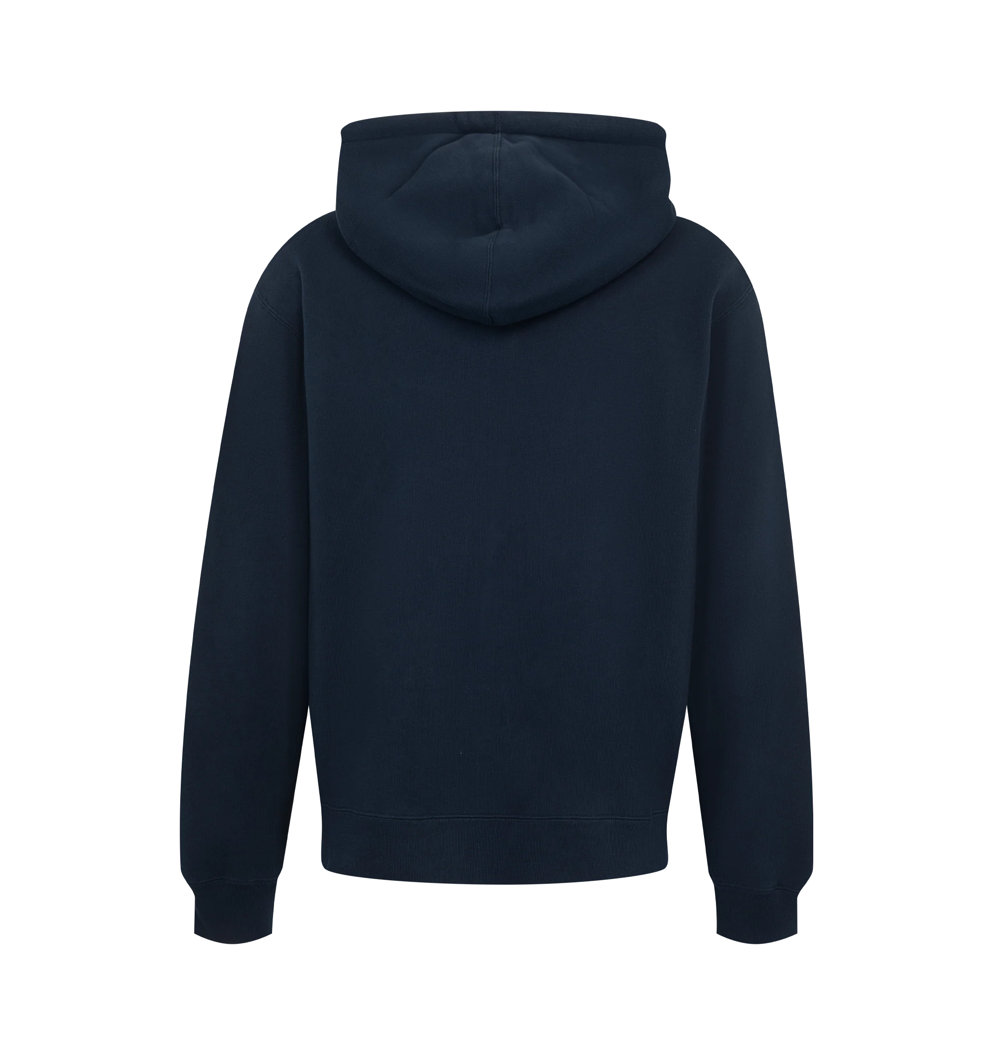 Image 2 of 2 - NAVY - JW Anderson Men's Front Zip Hoodie featuring a relaxed fit silhouette, an adjustable hood, kangaroo pocket, loafer stitch detailing and a ribbed hem and cuff. 100% cotton. Made in Portugal.