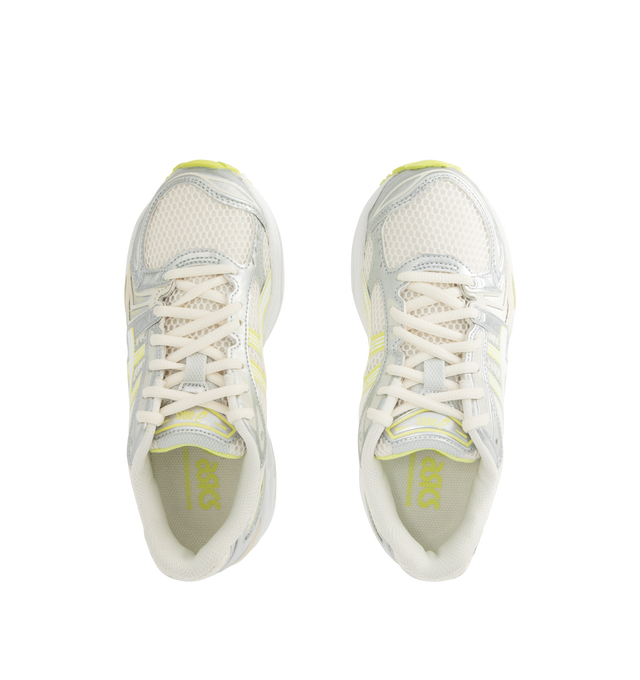 Image 5 of 5 - WHITE - Asics GEL-Kayano 14 Sneakers are lace-up style with rip-stop underlays, GEL cushioning, and TRUSSTIC support system. Unisex style in men's sizing.