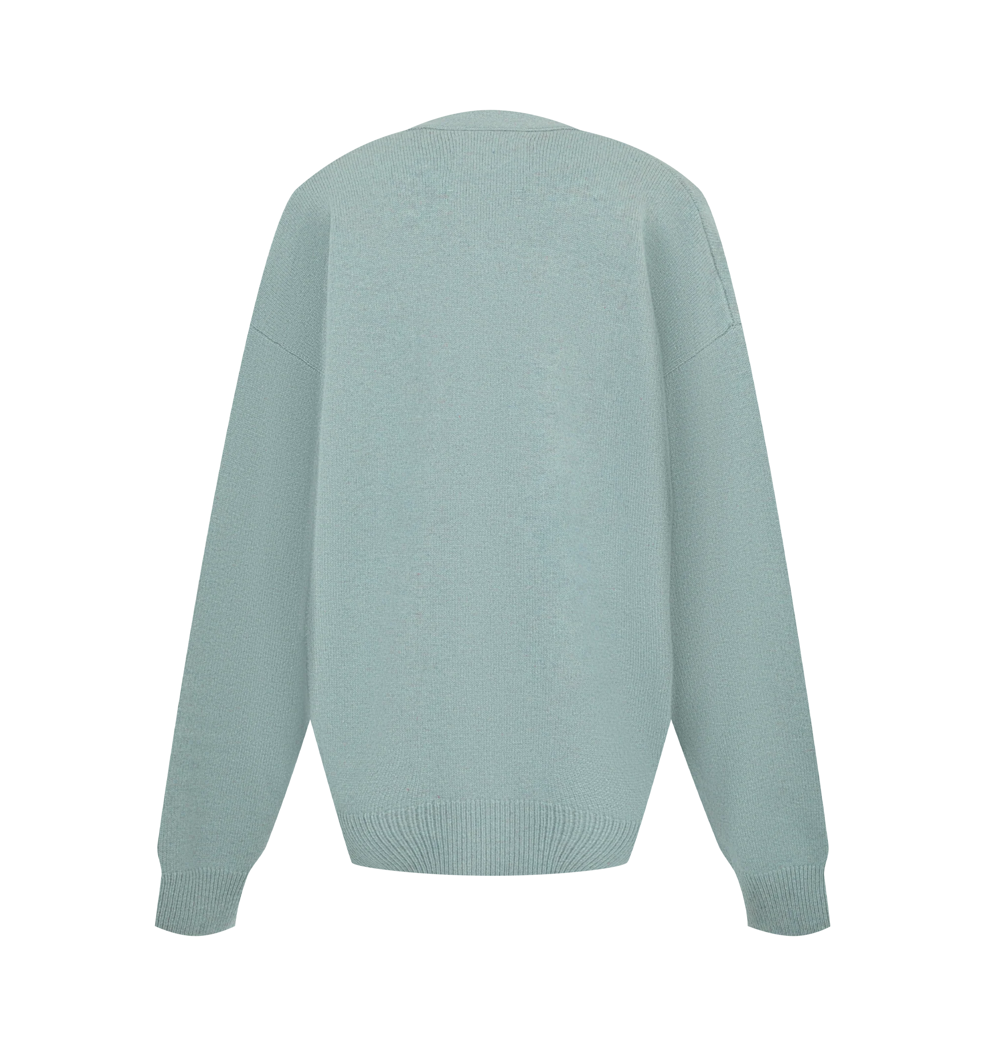 Image 2 of 2 - GREEN - EXTREME CASHMERE Jonah Sweater featuring a slouchy, relaxed-fit cashmere cardigan with a deep v-neck, fastened with five corozo buttons and rib-knit hem and cuffs. 94% cashmere, 5% nylon, 1% elastane. Every garment is offered in one size, designed to comfortably fit sizes XSXL. Each piece comes as is and is thoughtfully made to complement a wide range of body types. 