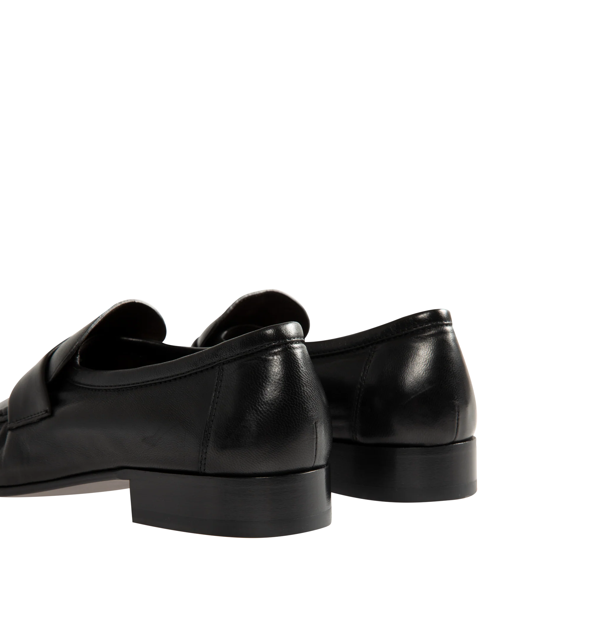 Image 3 of 4 - BLACK - The Row womne's artisanally-crafted loafer in soft nappa leather with natural pleating effect and hand-painted leather sole. 0.75 in. heel. 100% Lambskin Leather. Made in Italy. 