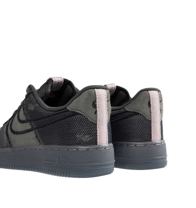 Image 3 of 5 - BLACK - NIKE Air Force 1 '07 Sneaker featuring textile and leather upper, Nike Air unit, rubber outsole with classic pivot circles and padded collar.