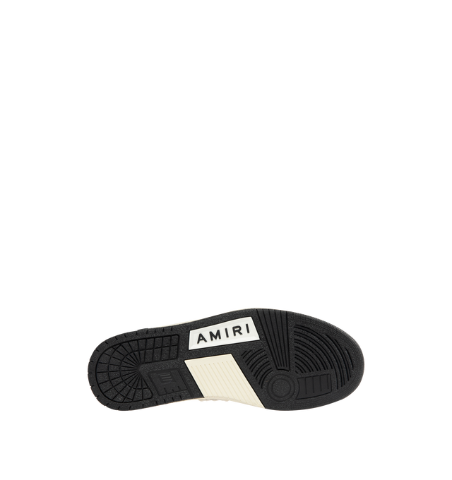 Image 4 of 5 - WHITE - AMIRI Newport Sneaker featuring smooth leather with a signature star perforation on the toe, logo detail on the sidewall, lace-up fastening and round-toe.