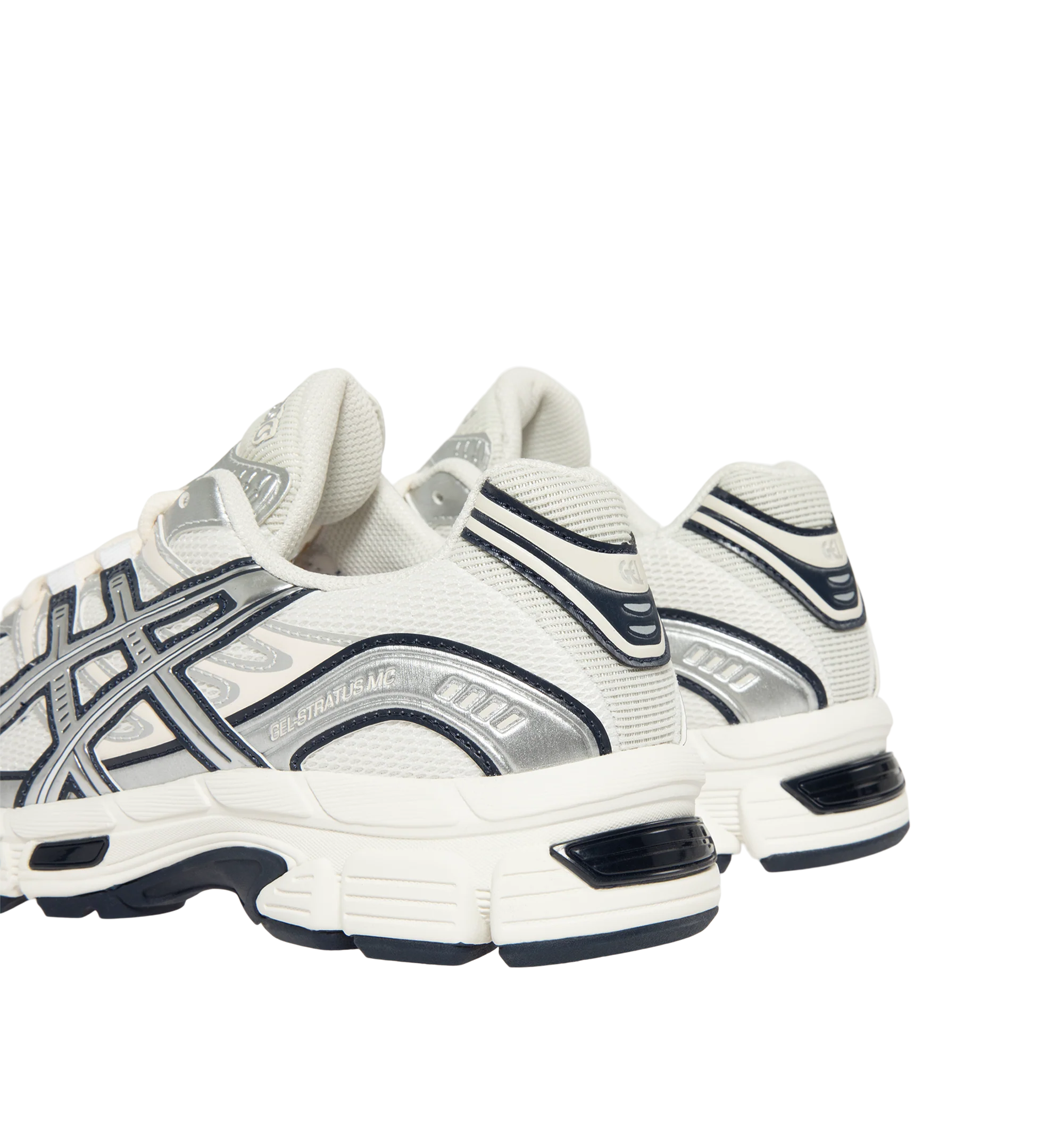 Image 3 of 5 - MULTI - Asics Men's GEL-STRATUS MC Sneakers feature an air mesh upper with synthetic leather overlays for breathable comfort, durability, and a technical-inspired look. Drawing from the brand's 2010s running heritage, these lifestyle sneakers combine rearfoot GEL technology with a cushioned midsole for enhanced shock absorption and everyday comfort. Main Material: Synthetic Leather and Mesh. Sole: Rubber.