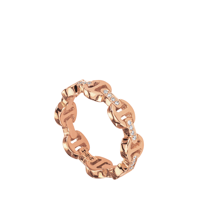 Image 2 of 2 - GOLD - HOORSENBUHS Dame Tri-Link Ring with Diamond Bridges featuring solid 18K gold construction, hand set diamond bridges, classic tri-link architecture and band width: 5.4mm. Size 9.Cheap Luxury Handbag Shop offers a range of initial pieces from this collection in-store. For personal consultation and detailed information about jewelry, please contact our dedicated stylist team at personalshopping@hirshleifers.com. This item may be restricted for online purchase to international clients. For assistance p 