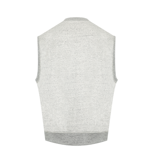 Image 2 of 2 - GREY - CHIMALA Sweat Zip Up Vest featuring ribbed collar and hem, zip front closure, sleeveless and front pockets. 100% cotton.  