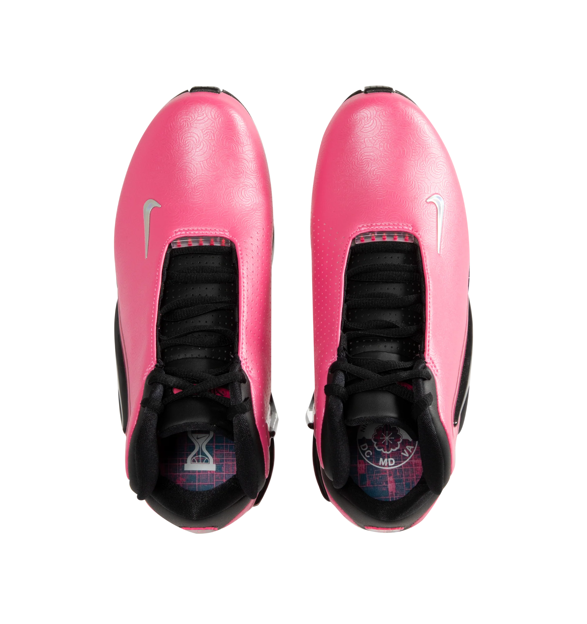 Image 5 of 5 - PINK - Nike Womens Air Zoom Hyperflight Sneakers feature a synthetic leather upper. Designed with a high-collar silhouette, lace-up closure, responsive Air Zoom cushioning, plush foam midsole, and durable rubber outsole. Upper: Synthetic Leather; Cushioning: Air Zoom; Midsole: Foam; Outsole: Rubber. Imported