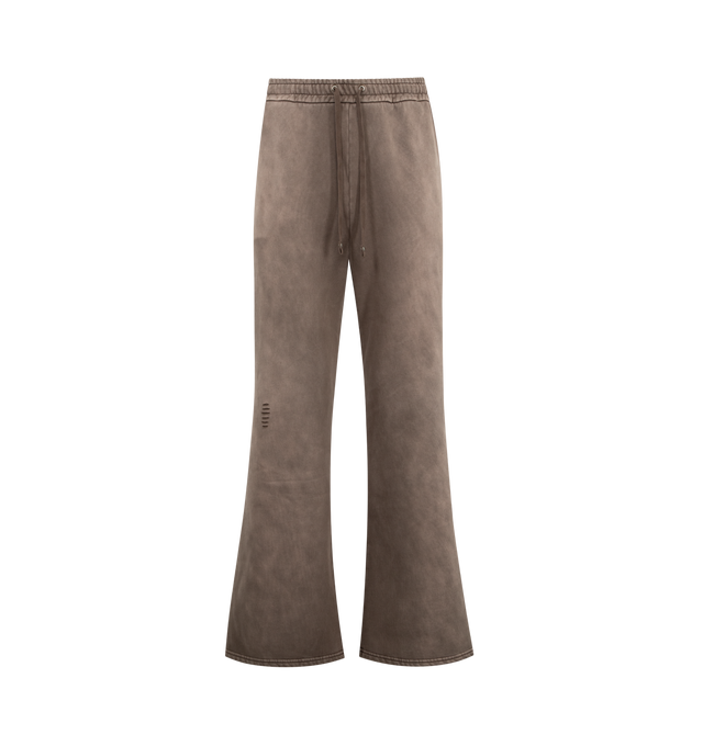 Image 1 of 3 - BROWN - MIDNIGHT RODEO Mr Sweatpant featuring relaxed-fit sweatpants, washed cotton construction, elastic waistband with drawstring closure, side seam pockets, tonal MR logo embroidery, distressed detailing throughout and wide leg silhouette. 100% cotton.