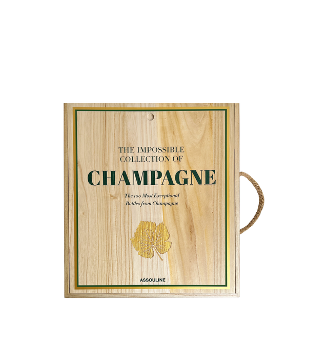 Image 2 of 4 - BROWN - ASSOULINE The Impossible Collection of Champagne, The 100 Most Exceptional Bottles from Champagne. Book by Enrico Bernardo Hardcover. Wooden clamshell case, 236 pages, over 200 illustrations, Approx. 20"L x 18"W x 3.2"D. Made in Italy. 