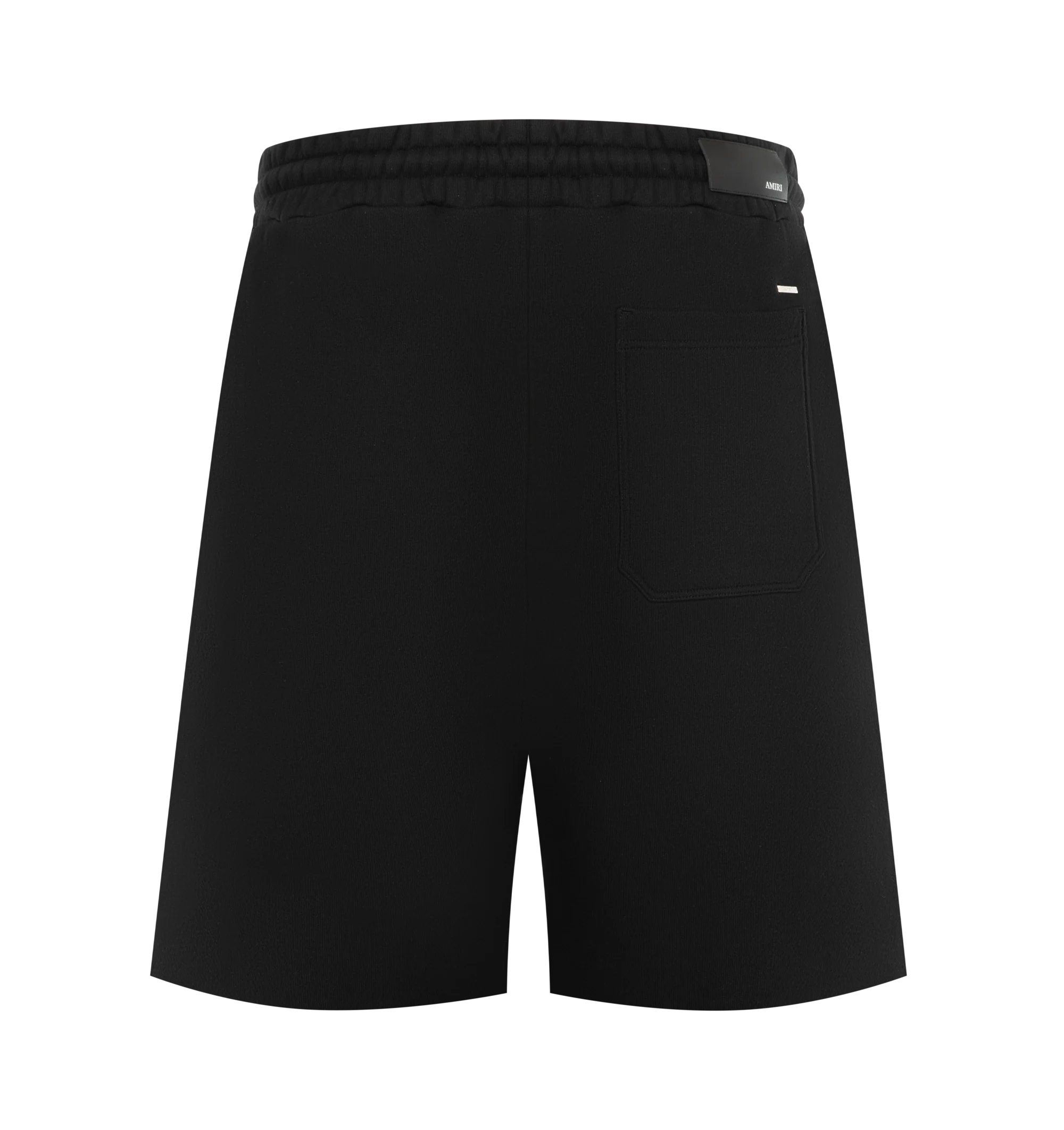 Image 2 of 3 - BLACK - AMIRI MA Surf Sweatshort featuring regular fit, elastic waistband with drawcord, MA logo at front, two side seam pockets, one rear pocket and logo patch at rear and silver tone logo tag. 100% cotton. Made in Italy. 