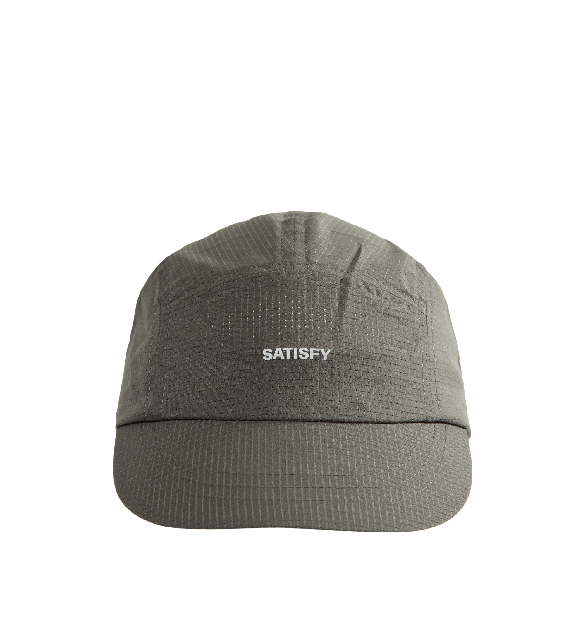 Image 1 of 2 - GREY - Satisfy Unisex Rippy Air Trail Cap is crafted from Japanese-developed Rippy material that is ultra lightweight, breathable, water-repellent, fast-drying, and odor-resistant . An adjustable bungee fit system delivers a secure fit, while the short brim and packable construction make it ideal for running in changing conditions. Main Material: Rippy Air / Origin Japan- 100% Polyester. Unisex style in men's sizing.