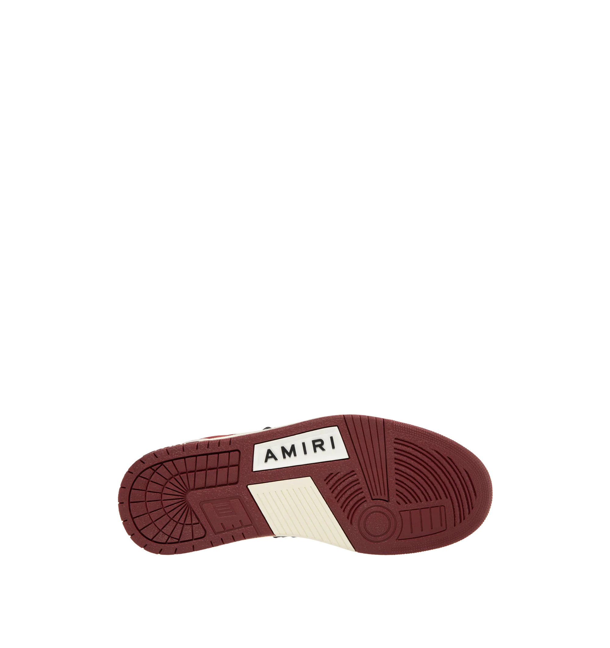 Image 4 of 5 - RED - Amiri Men's Newport Sneaker is crafted on a patinated two-tone leather and suede material on a rubber sole illustrated with the MA icon.