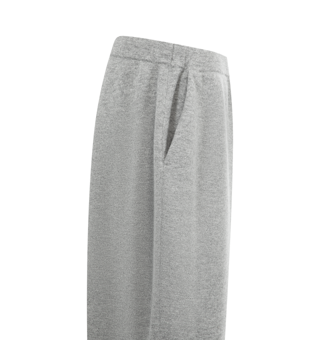 Image 3 of 3 - GREY - THE ROW Liyana Pants featuring luxuriously soft cashmere, relaxed, tapered legs, side pockets and an elasticated waistband. 100% cashmere.