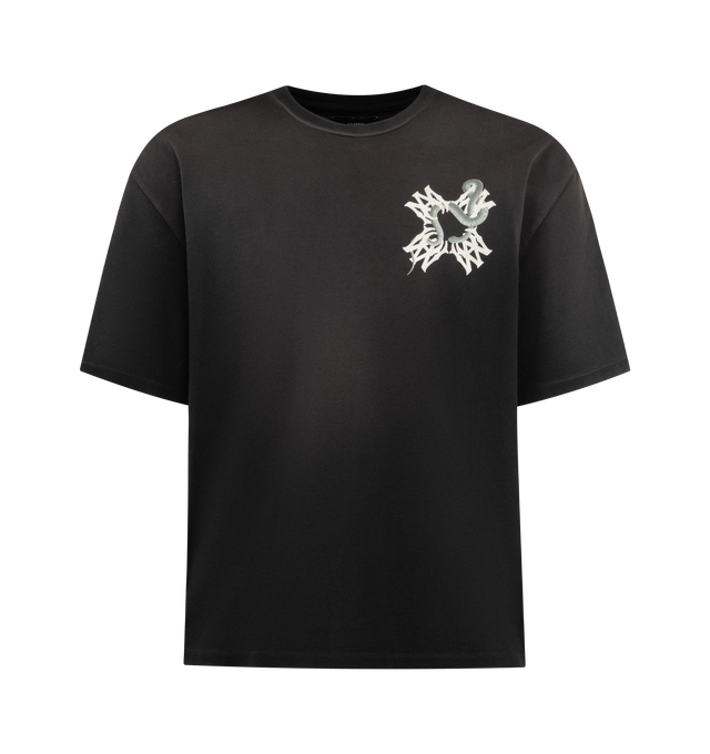 Image 1 of 2 - BLACK - AMIRI MA Quad Snake T-Shirt featuring crew neck, short sleeves, regular fit and graphic on front and back. 100% cotton. Made in Italy.