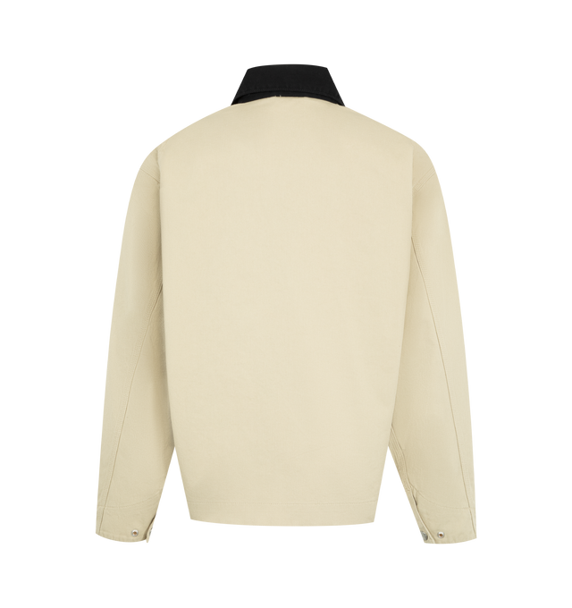 Image 2 of 2 - BROWN - CARHARTT WIP OG Detroit Jacket featuring a loose fit, textured, worn look, diamond-quilted lining, heavyweight cotton canvas and square label. 100% cotton.