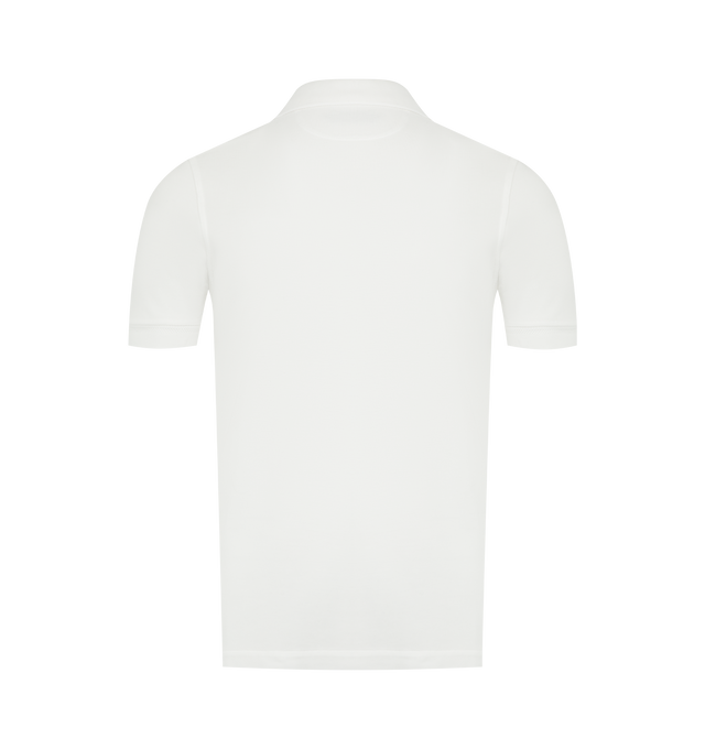 Image 2 of 2 - WHITE - TOM FORD Lyocell  Cotton Piqu Polo featuring short-sleeve polo, side vents, a classic spread collar and button half placket. 67% lyocell, 33% cotton. Made in Portugal. 