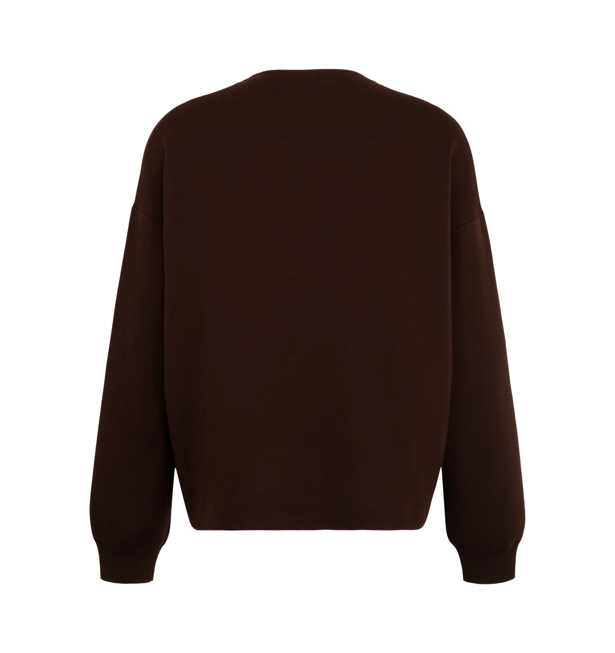 Image 2 of 2 - BROWN - Loewe Men's Anagram Pocket Sweater is crafted from a medium-weight compact cotton-blend double-face knit and features a regular-fit silhouette with a contrasting chest patch pocket. Designed with a round neckline, double-face stitch construction, ribbed collar and cuffs, and a 3D Anagram logo on the chest pocket that highlights the house's signature branding. Main Material: Cotton Blend. Made in Italy. 