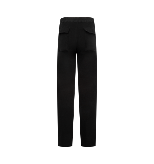 Image 2 of 3 - BLACK - RICK OWENS Dietrich Pants featuring a wide-leg silhouette, drawstring waistband, slant pockets and back flap pockets. 97% cotton (organic), 3% elastane. Made in Italy. 