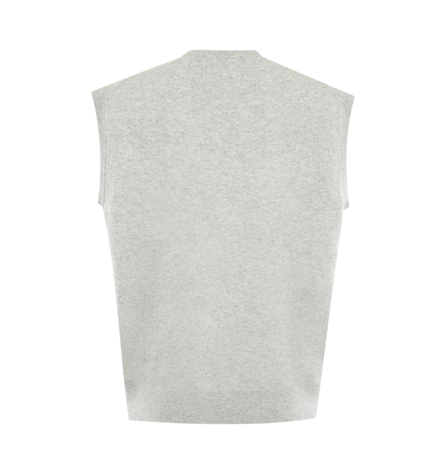 Image 2 of 2 - GREY - EXTREME CASHMERE Lord Top featuring a comfort fit, sleeveless, deep scoop neckline, a ribbed hem and ribbed armhole details. 88% cashmere, 10% nylon, 2% elastane. 