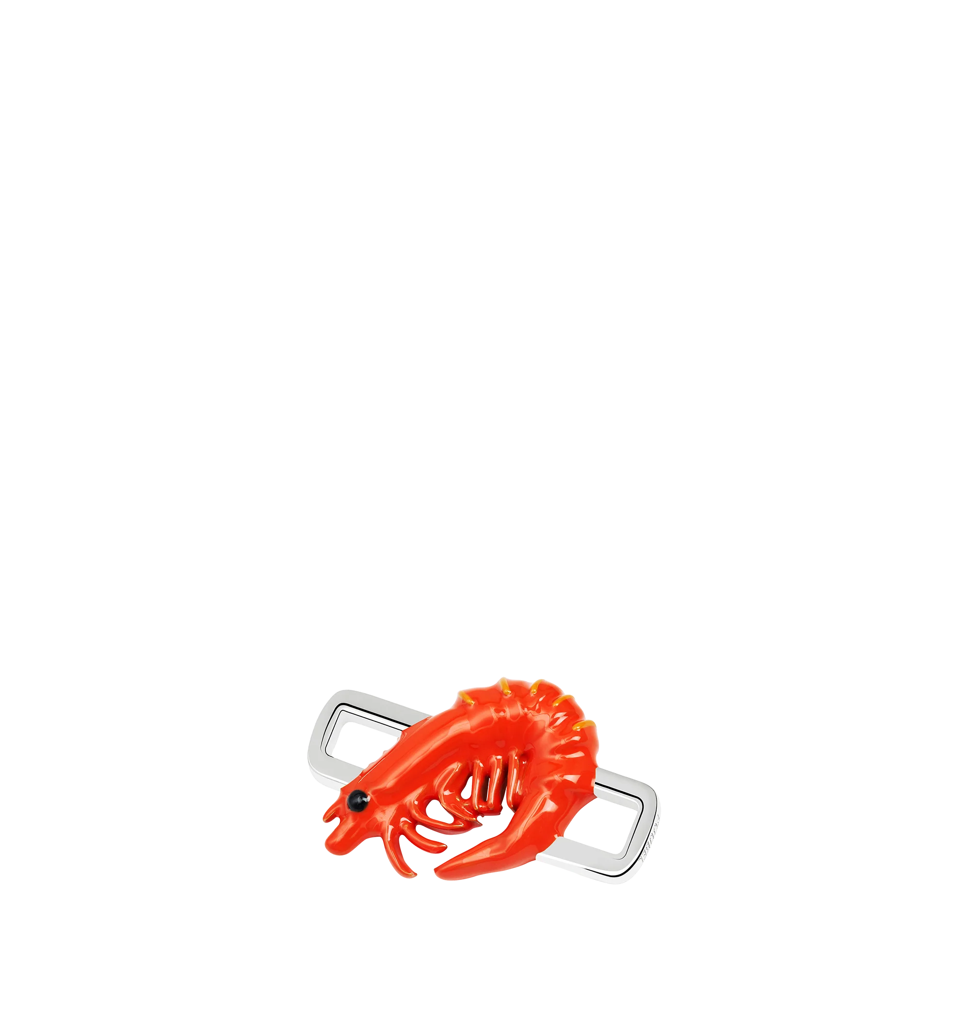 Image 6 of 8 - ORANGE - Poubel by The Gstaad Guy Gambero Rosso Charm, also known as The Red Prawn. All charms are made of .925 sterling silver, and are hand-painted using non-toxic lead-free enamel. Links sold separately. Cheap Luxury Handbag Shop offers a range of initial pieces from this collection in-store. For personal consultation and detailed information about jewelry, please contact our dedicated stylist team at personalshopping@hirshleifers.com