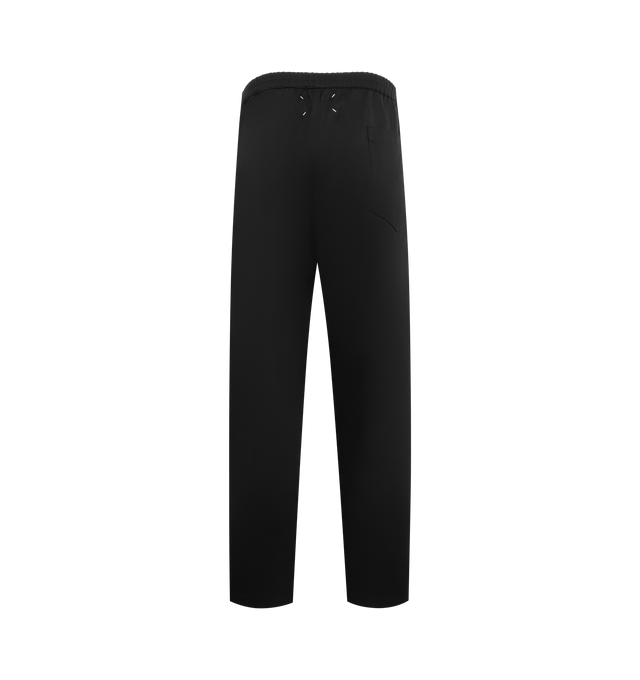 Image 2 of 3 - BLACK - MAISON MARGIELA Pleated Wide-Leg Pants featuring a relaxed silhouette, full-length wide legs, an elastic waist, back patch pockets, a mid rise and straight hem. 60% polyester, 40% cotton. Made in Italy.