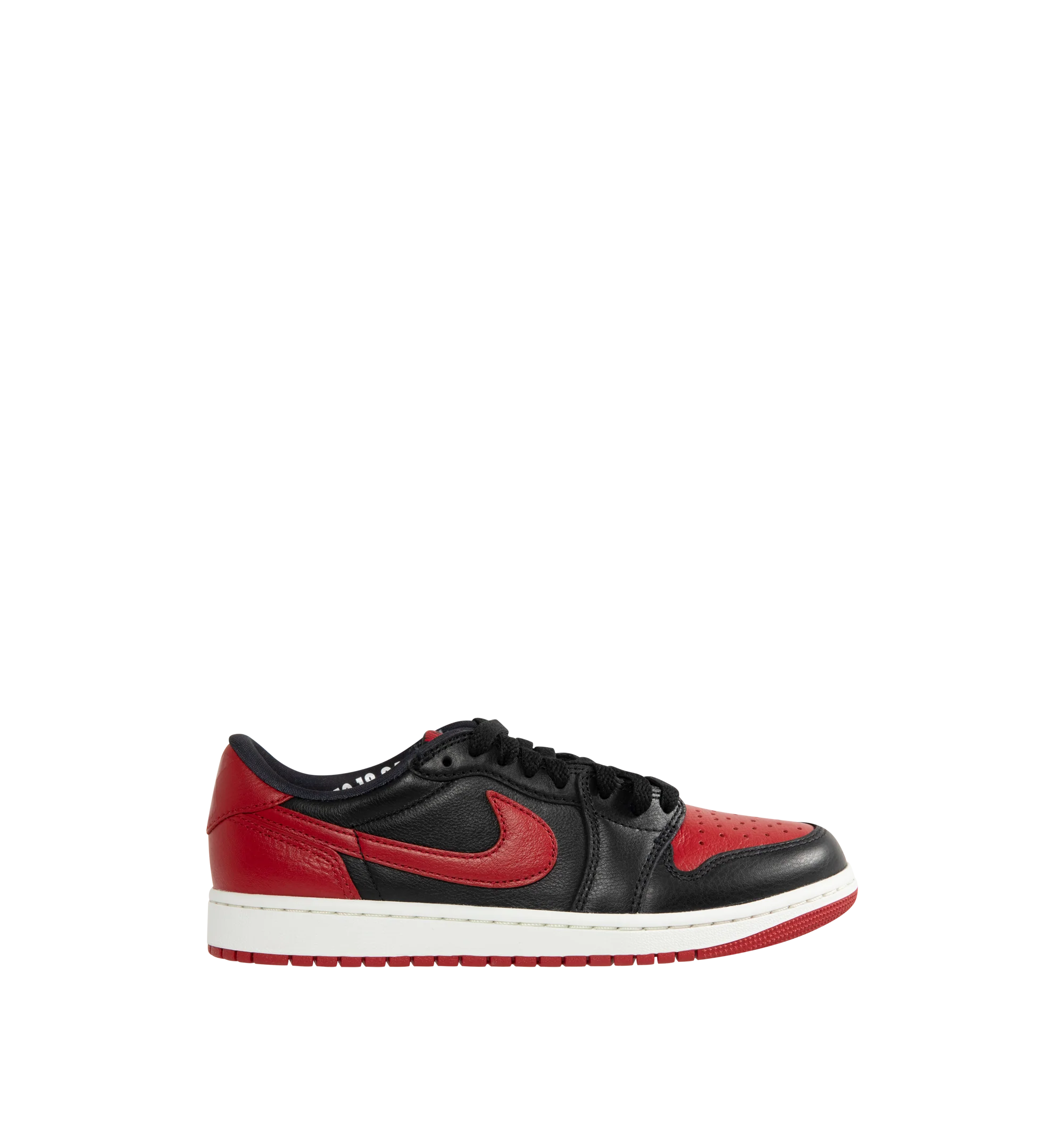 Image 1 of 5 - MULTI - Men's Air Jordan 1 Retro Low OG Sneakers feature a smooth leather upper with the iconic low-top silhouette and signature X graphics on the heel, honoring one of the most legendary colorways in Jordan history. These lifestyle sneakers combine encapsulated Air-Sole cushioning, a responsive foam midsole, and a durable rubber outsole for lightweight comfort, lasting support, and reliable everyday traction. Main Material: Leather. Midsole: Foam with Encapsulated Air-Sole Unit. Sole: Rubber