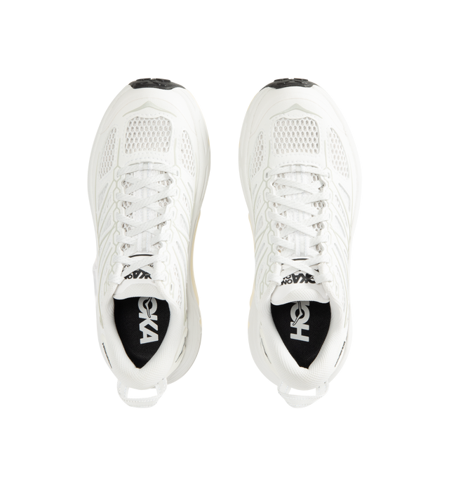 Image 5 of 5 - WHITE - HOKA U Mafate Speed 2 TS Sneaker featuring mesh and textile upper with Vibram rubber sole, lace-up front, embroidered logo on padded tongue, padded low-cut collar and pull-tab at heel.