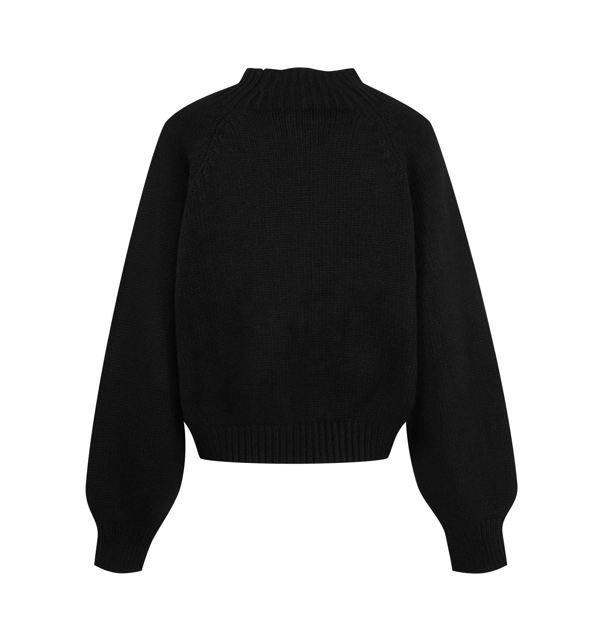 Image 2 of 2 - BLACK - Khaite Women's Cain Sweater is crafted from luxurious Italian cashmere and features a lightweight silhouette with a softly rounded shape. Designed with fashioning details, ribbed trims at the hem and cuffs, and a refined split neckline for an elevated finish. Main Material: 100% Cashmere. Made in Italy.