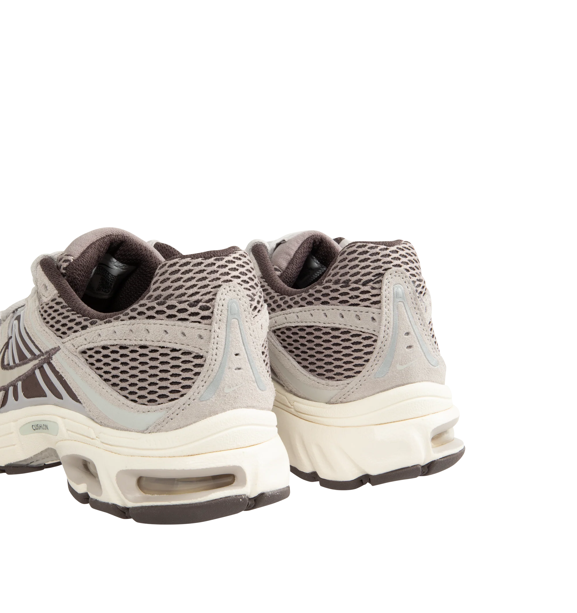 Image 3 of 5 - NEUTRAL - Nike Air Max Moto 2K Men's Sneakers feature a layered upper crafted from synthetic leather and textile with metallic accents for a modern, Y2K-inspired look. These performance-inspired lifestyle sneakers combine Max Air cushioning, a lightweight foam midsole, and a durable rubber outsole for all-day comfort and reliable traction. Main Material: Synthetic Leather and Textile. Midsole: Foam. Sole: Rubber. 
