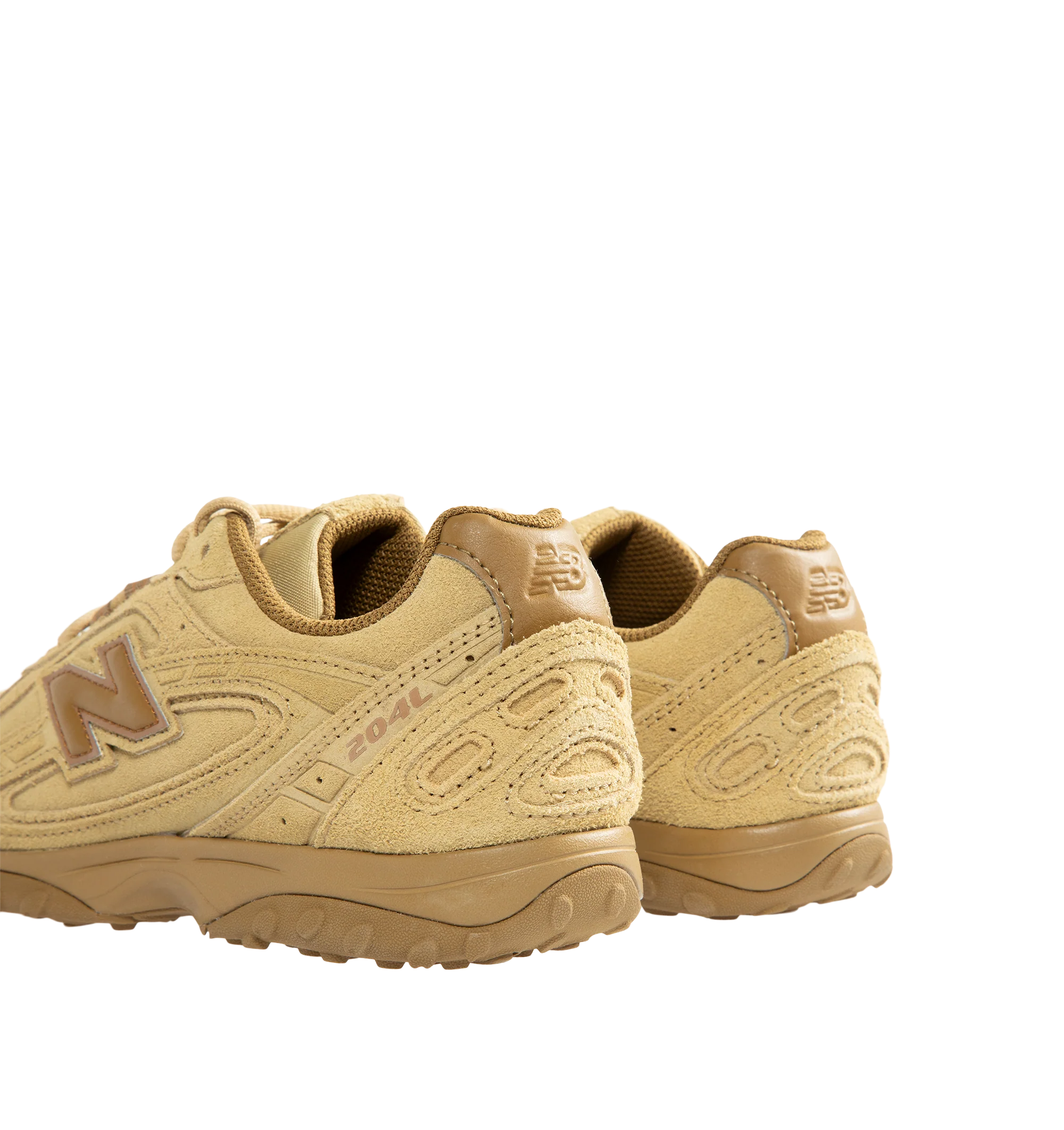 Image 3 of 5 - YELLOW - New Balance 204L Unisex sneaker featuring a low-profile silhouette, slim structure of '70s running shoes, tech-inspired texture of premium suede, multi-piece upper with embossed overlay, double-stacked suede 'N' logo, and screen-printed graphics along the saddle. Distinctive outsole with 2000s-inspired strike path and 70s-influenced tread pattern. Outer: Calf Suede 100%, Lining: Fabric 100%, Sole: Polyethylene vinyl acetate (PEVA) 100%. Made in Vietnam. *Unisex style in men's sizing.