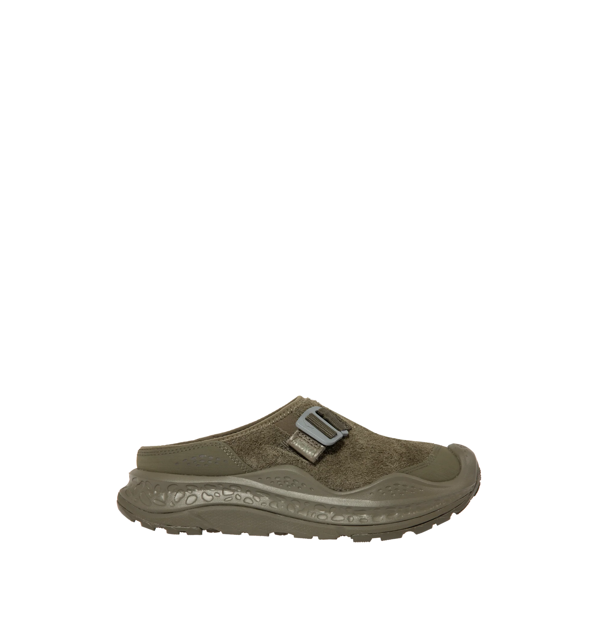 Image 1 of 5 - GREEN - HOKA Ora Primo EXT Shoe featuring a suede upper, G-hook closure that cinches down reflective webbing, scratch rubber toe and heel details, metal hardware, neoprene collar lining and dual-layer EVA midsole. Imported from Vietnam.