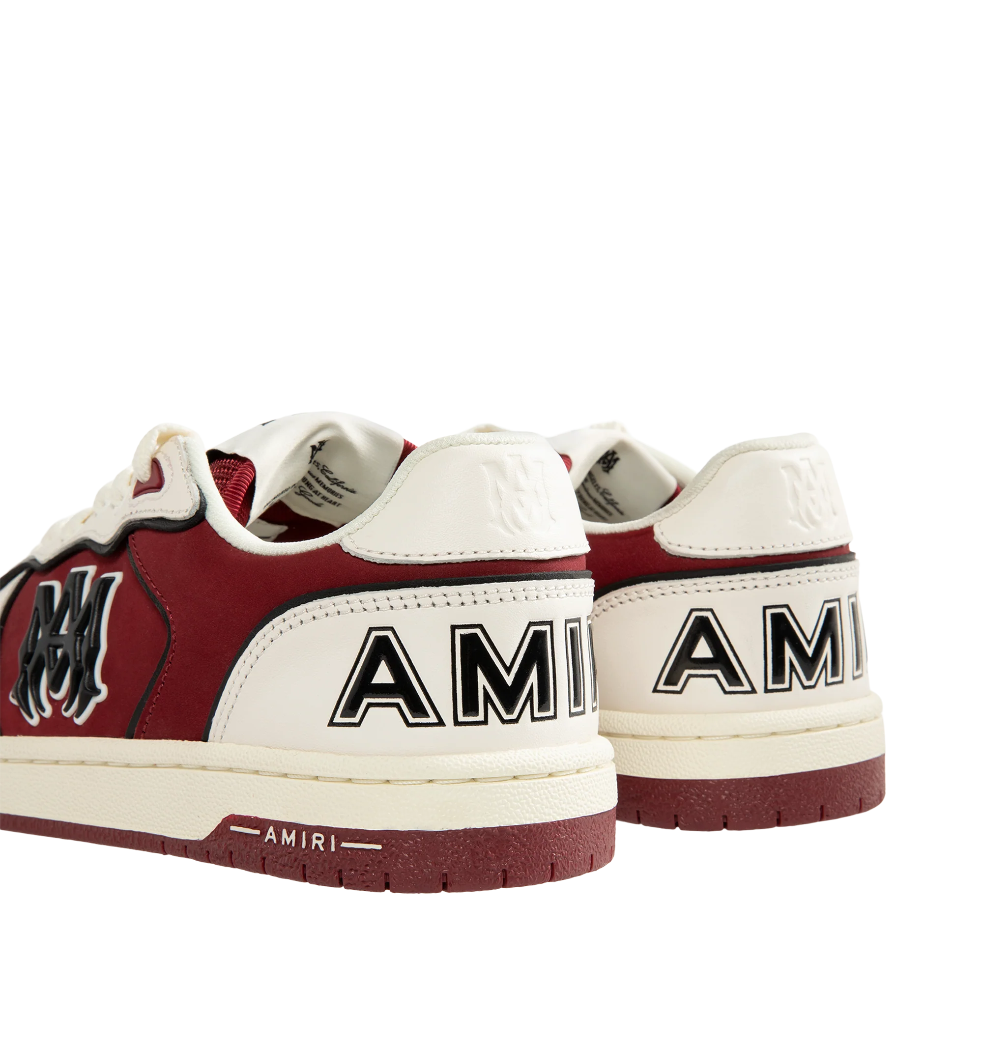 Image 3 of 5 - RED - Amiri Men's Newport Sneaker is crafted on a patinated two-tone leather and suede material on a rubber sole illustrated with the MA icon.