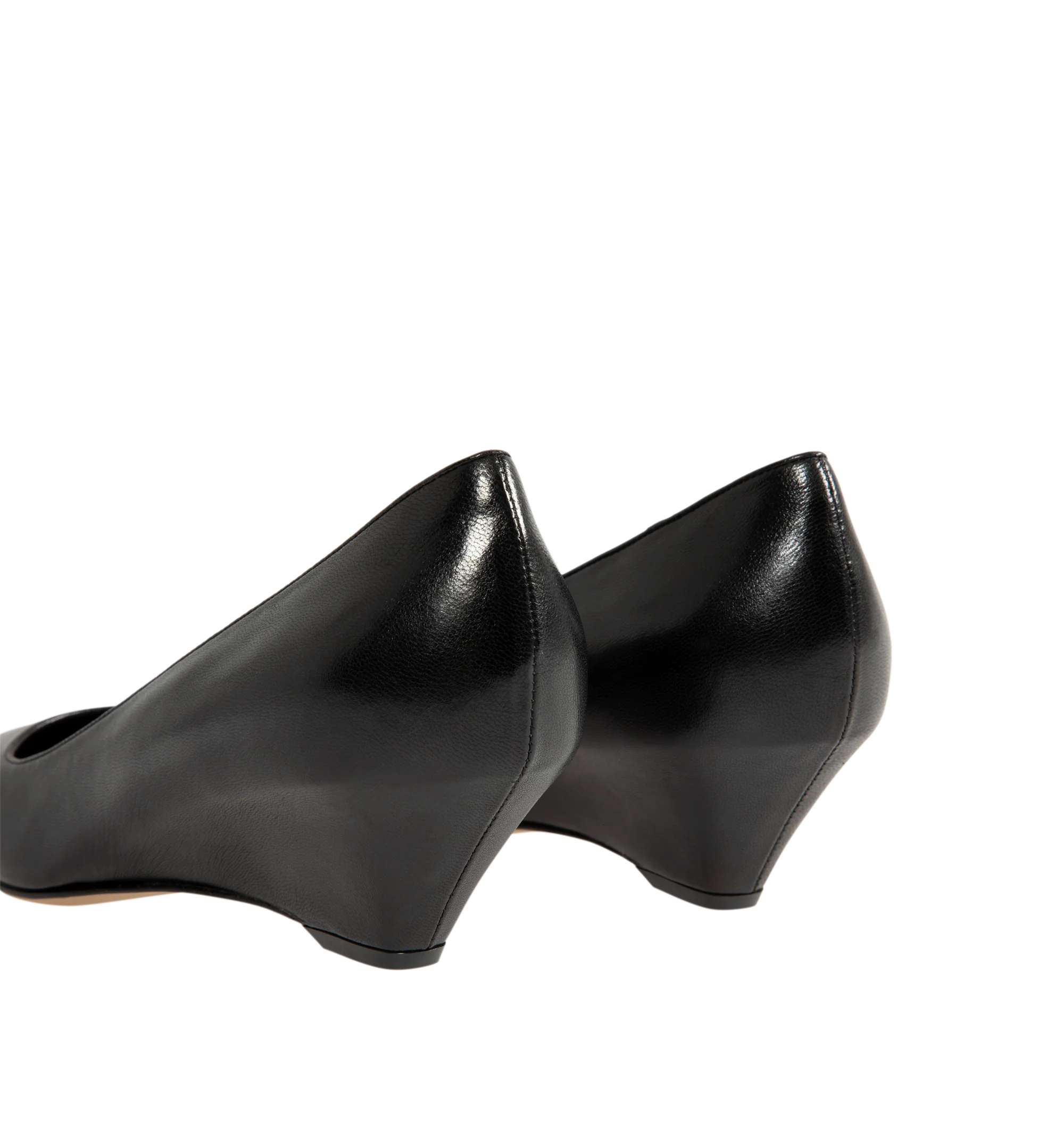 Image 3 of 4 - BLACK - The Row Women's Low-Heeled Shoes are crafted from soft lambskin leather and feature a refined pointed toe with a tapered wedge heel for a sleek, minimalist silhouette. Finished with a calfskin leather sole, these designer shoes combine understated elegance with The Row's signature craftsmanship for effortless everyday styling. Main Material: 100% Lambskin Leather. Sole: Calfskin Leather. Heel Height: 2 in. Made in Italy.