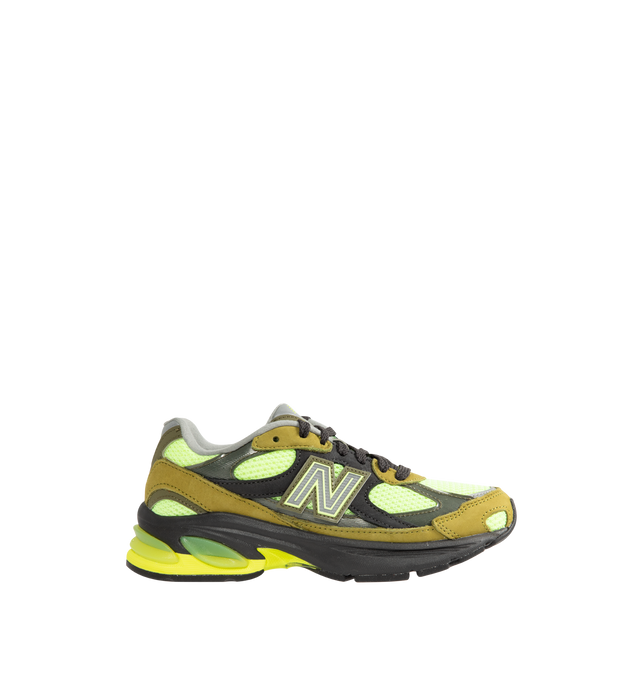 Image 1 of 5 - GREEN - New Balance Mens Sneakers feature a synthetic upper with a classic lace-up silhouette. Designed with ABZORB midsole cushioning for enhanced impact absorption, all-day comfort, and a durable rubber outsole. Upper: Synthetic; Midsole: ABZORB. Imported