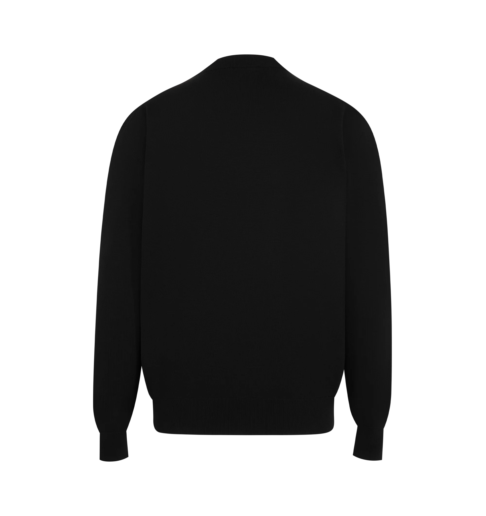 Image 2 of 2 - BLACK - Givenchy Mens Sweater is crafted from cotton knit. Features a crew neckline, Givenchy Paris pearl embroidery at the front, and ribbed collar, cuffs, and hem. Main Material: 100% Cotton. Imported 