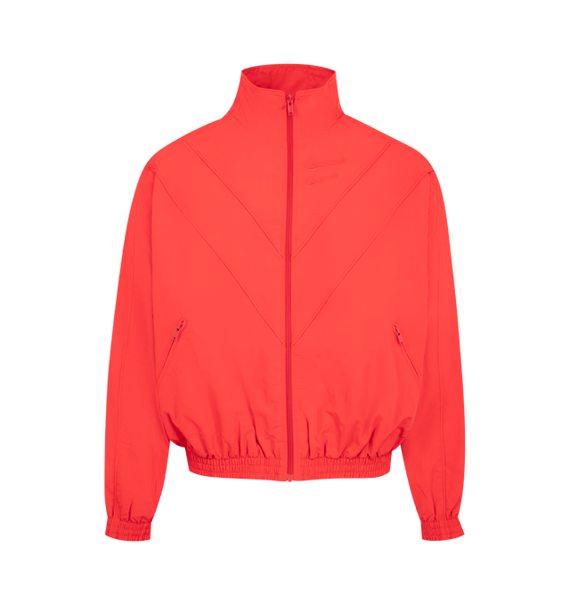 Image 1 of 2 - RED - WILLY CHAVARRIA Bad Boy Track Jacket featuring front zipper closure, tonal logo detail at chest, side slant pockets and lightweight ripstop fabric. 100% nylon. Lining: 100% polyester.
