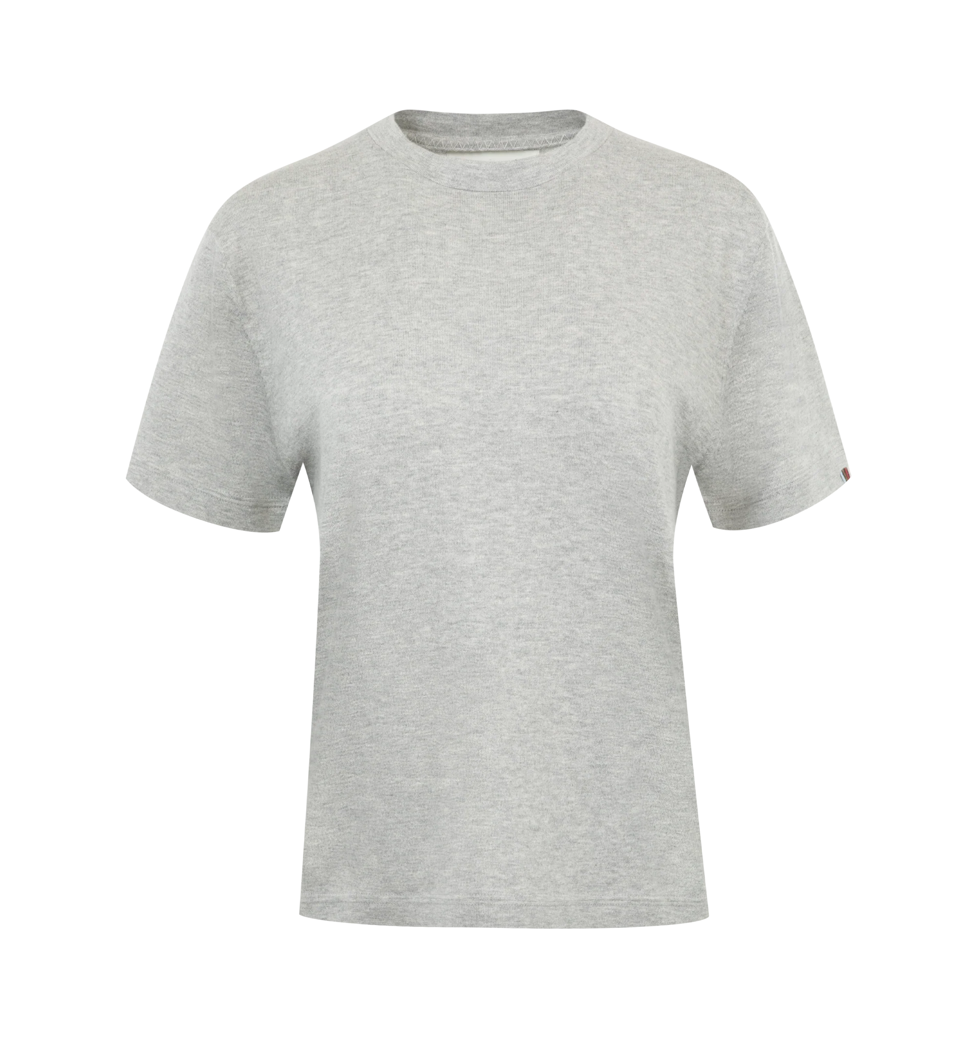 Image 1 of 2 - GREY - Extreme Cashmere Cuba T-Shirt has a crew neck, short sleeves, and a crisp structure. 70% cotton, 30% cashmere.