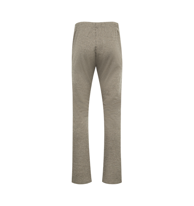 Image 2 of 3 - BROWN - Logan Track Pant featuring plaid wide-leg track pants with a relaxed fit, an elastic drawstring waist, side pockets, slight bootcut fit and embroidered Chateau Josu logo. 46% viscose, 31% virgin wool, 14% polyester, 7% polyamide, 1% elastane. Made in Italy.