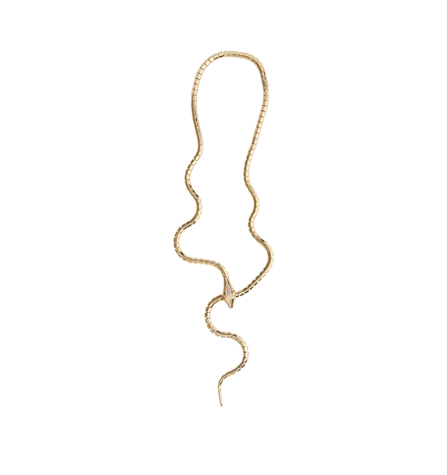 Image 1 of 2 - GOLD - Sidney Garber Wrap-around 24" Snake Lariat necklace crafted from 18K yellow gold with .34ct Pave Diamond head and tail. Cheap Luxury Handbag Shop offers a range of initial pieces from this collection in-store. For personal consultation and detailed information about jewelry, please contact our dedicated stylist team at personalshopping@hirshleifers.com