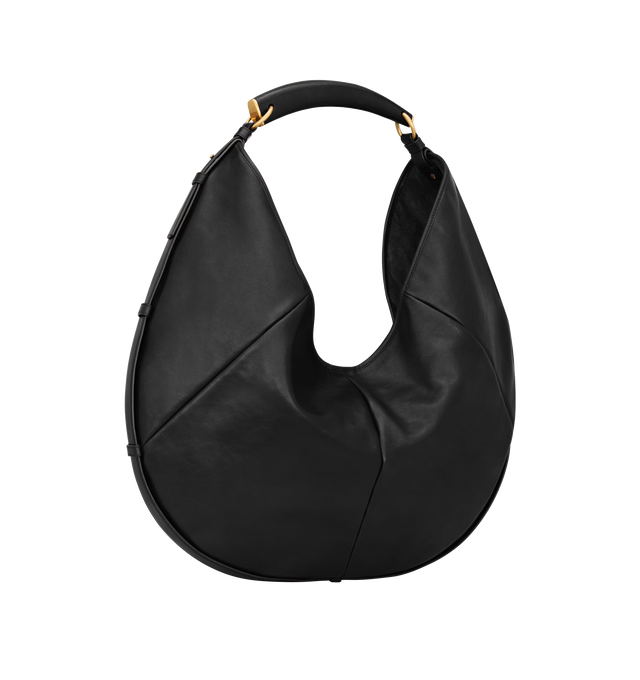 Image 2 of 3 - BLACK - SAINT LAURENT Mombasa Large Bag in leather featuring tonal suede lining, leather covered handle for hand or shoulder carry, bronze-tone hardware, magnetic snap closure and one zip pocket. 9.418.9" x 12.217.3" x 1.2". Calfskin. Made in Italy.