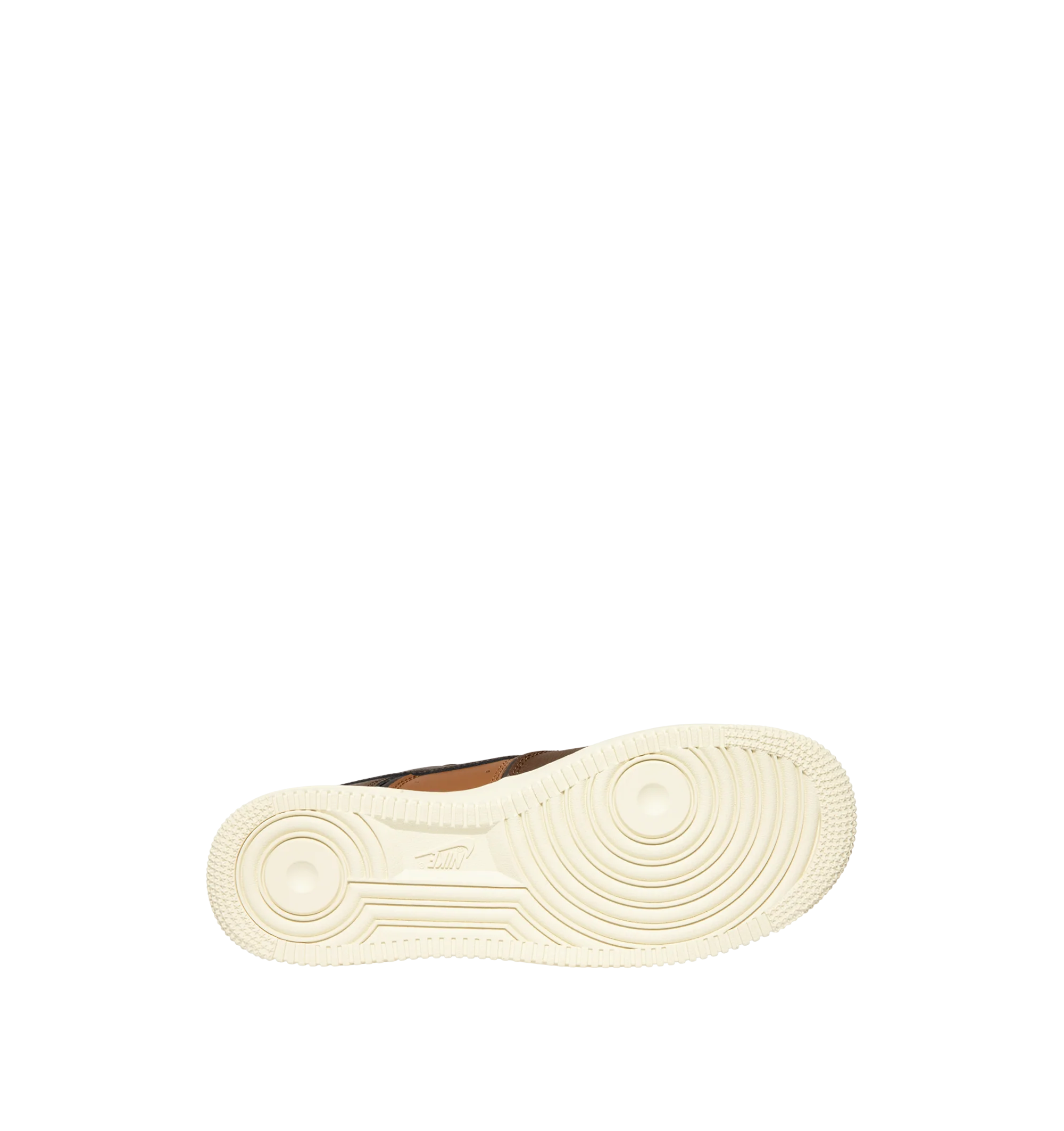 Image 4 of 5 - BROWN - Nike Men's Air Force 1 '07 LV8 Sneaker featuring classic silhouette with genuine and synthetic leather upper with perforated toe box, Nike Air unit, rubber outsole with classic pivot circles and padded collar. 