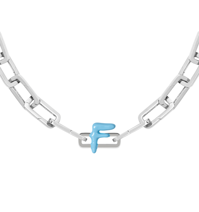 Image 8 of 8 - BLUE - Poubel by The Gstaad Guy "F" charm from the Alphabet Collection. All charms are made of .925 sterling silver, and are hand-painted using non-toxic lead-free enamel.Links sold separately. Cheap Luxury Handbag Shop offers a range of initial pieces from this collection in-store. For personal consultation and detailed information about jewelry, please contact our dedicated stylist team at personalshopping@hirshleifers.com 