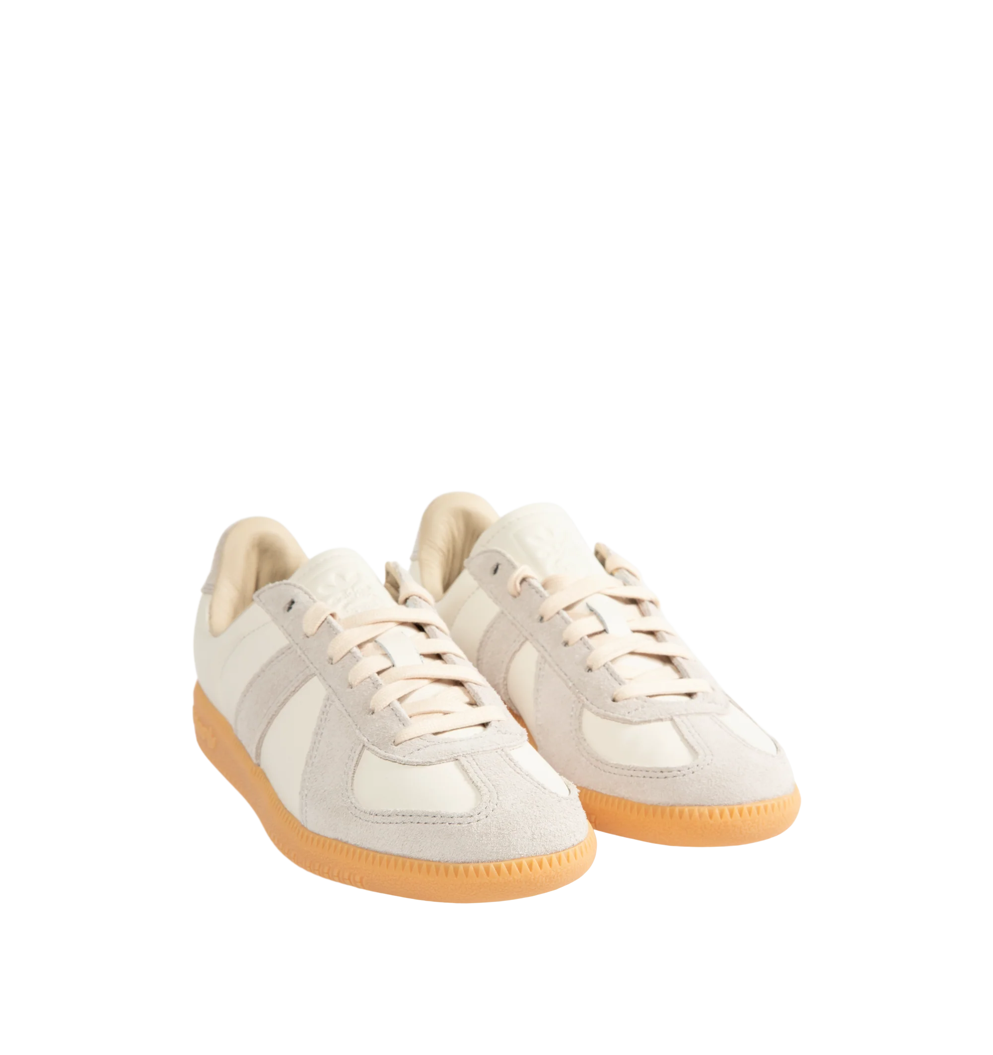 Image 2 of 5 - NEUTRAL - Adidas Mens BW Army Shoes are crafted from leather with premium suede overlays. Features a regular fit, lace-up closure, leather sockliner, rubber outsole, and adidas logo detailing on the tongue, sockliner, and tooling. Upper: Leather with Suede Overlays; Sockliner: Leather; Outsole: Rubber. Made in Vietnam.