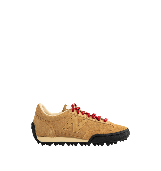 Image 1 of 5 - BROWN - NEW BALANCE Gator Run Sneaker featuring suede upper, low profile, colored laces, hairy suede upper, rubber outsole with treads and 'N' logo.