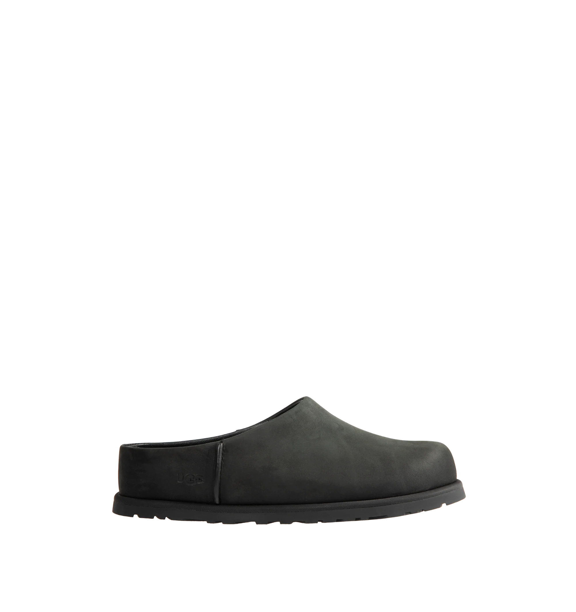Image 1 of 4 - BLACK - UGG women's Otzo Clog built with a luxe nubuck upper, thoughtful knit + leather lining, and a contoured footbed for steady movement. This clog has easy slip-on style with all-day comfort. Waterproof leather, nubuck upper, leather and wool jersey lining with peppermint-based anti-odor treatment. Contoured EVA footbed, lightweight rubber outsolewith embossed UGG logo.