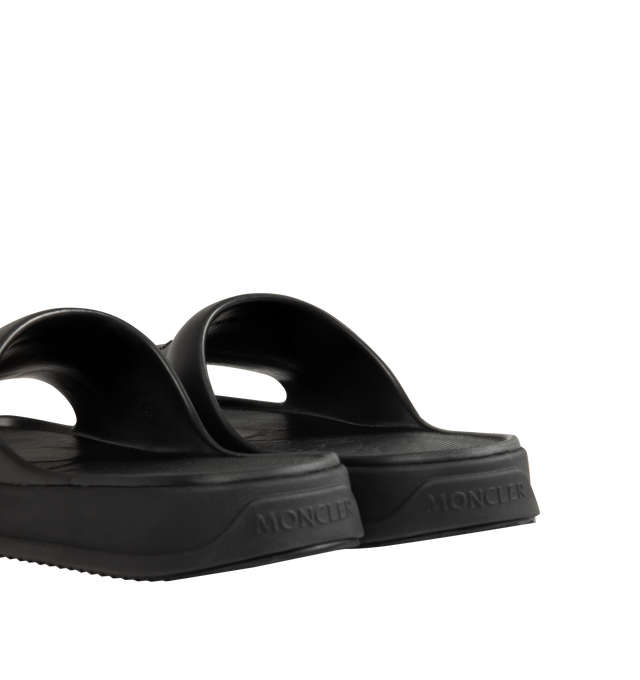 Image 3 of 4 - BLACK - MONCLER Altive Slides featuring logo toe strap and EVA sole. 100% elastodiene.