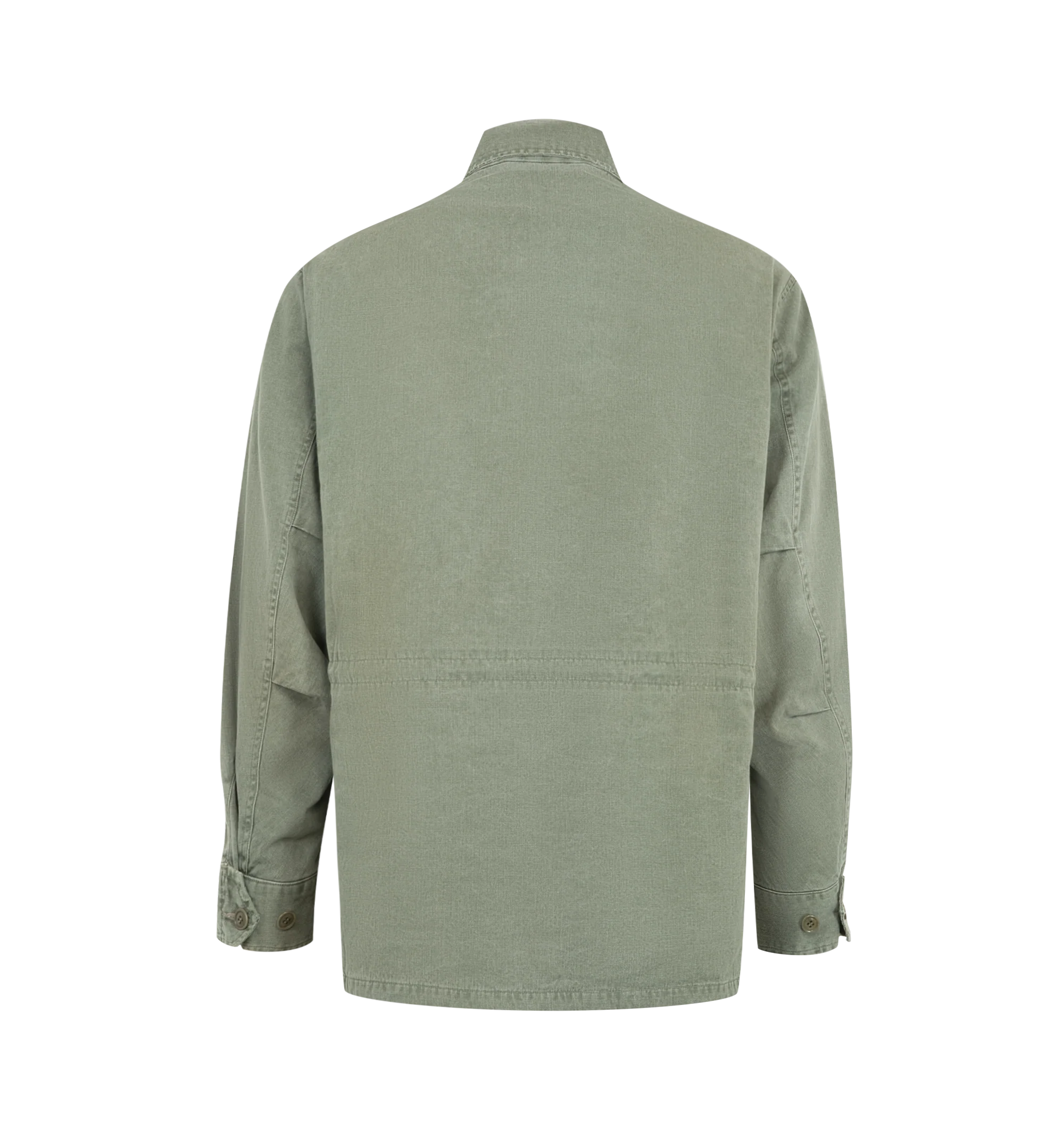 Image 3 of 3 - GREEN - A.Presse Men's Vintage US Army M-43 Field Jacket is crafted from cotton and features a military-inspired silhouette based on the iconic U.S. Army M-43 field jacket. Designed with a vintage-treated finish that recreates the appearance and texture of an authentic archival garment, offering a worn-in character unique to each piece. Main Material: 100% Cotton.