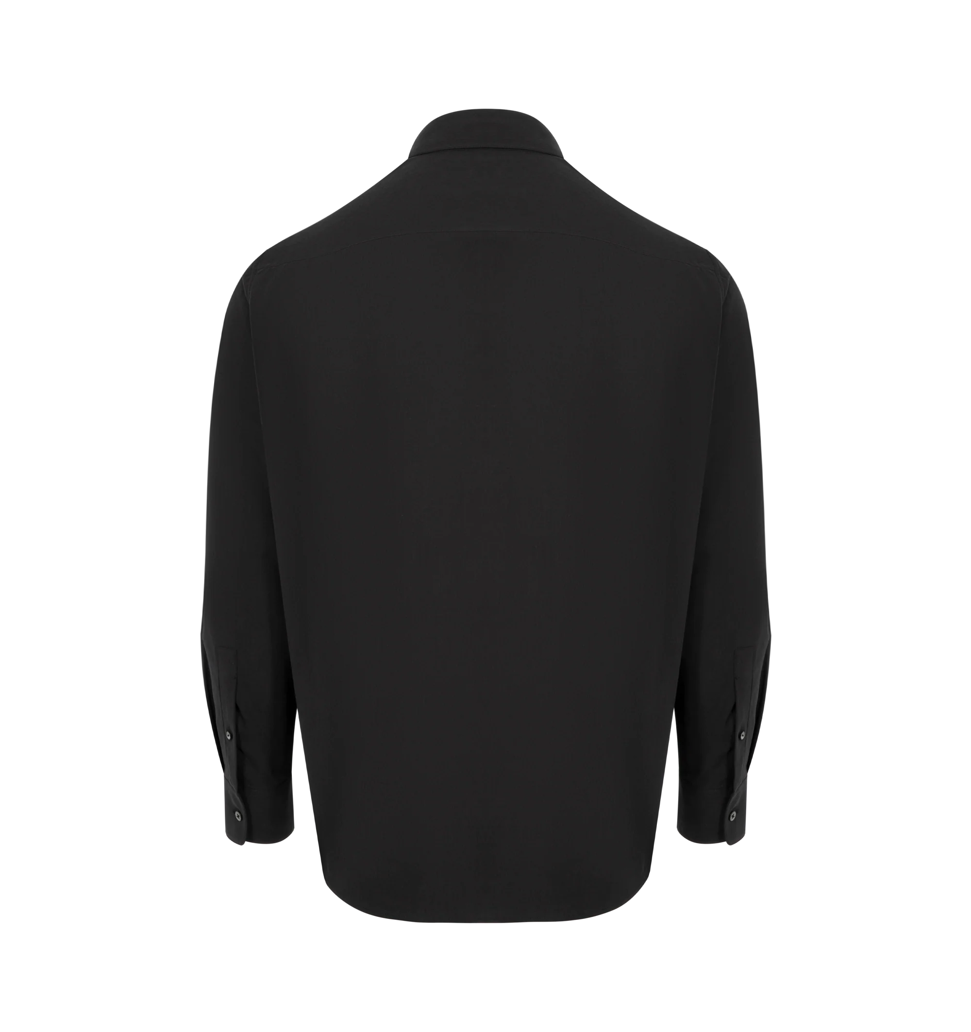 Image 2 of 2 - BLACK - The Row Classic button-up shirt in enzyme-washed silk with relaxed fit, front patch pocket, and exposed front placket with button closure. 100% Silk. Made in Italy.