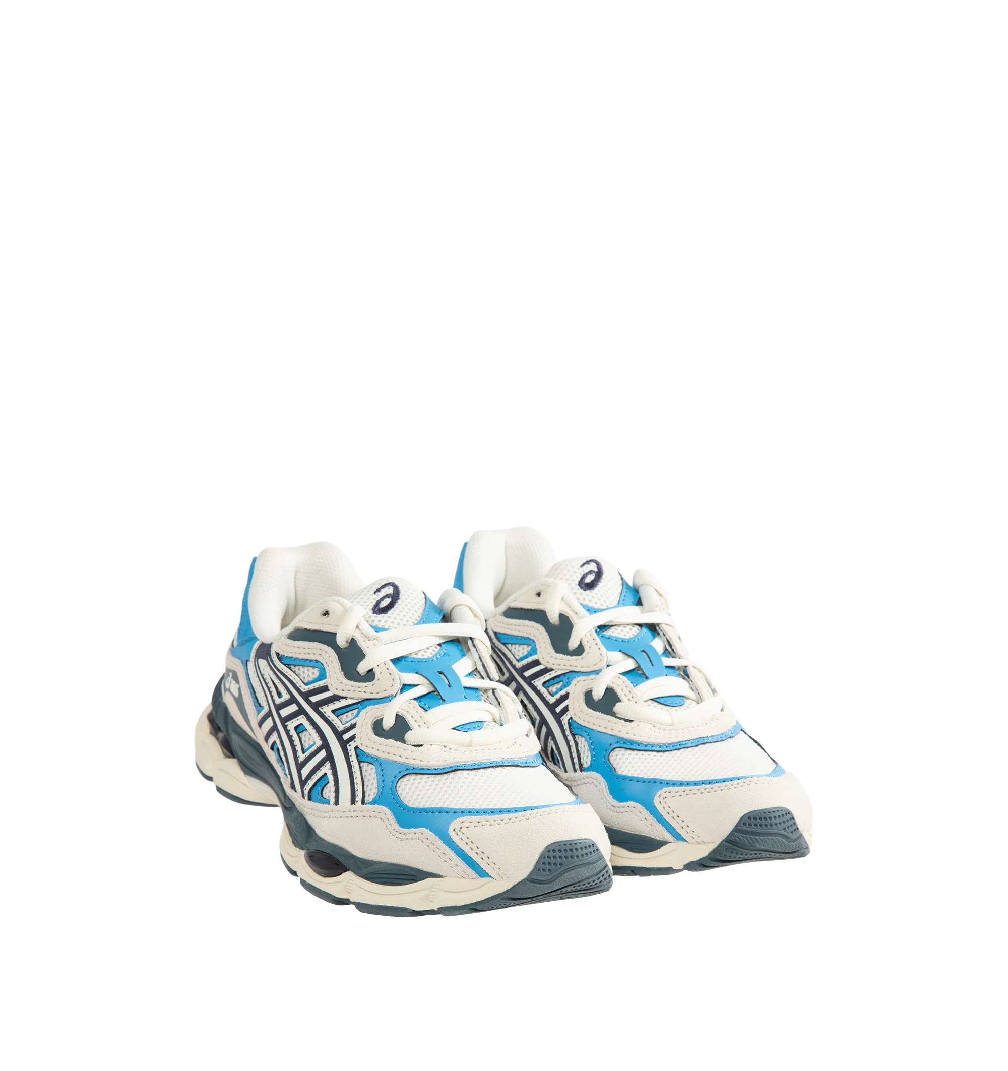 Image 2 of 5 - BLUE - Asics Men's Gel-NYC Polar Sneaker featuring lace up closure, layered upper construction, rearfoot and forefoot GEL technology, suede and synthetic and fabric upper, fabric lining and rubber sole.